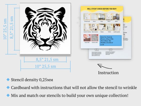 Tiger Head Stencil - Reusable Stencils for Painting - DIY Tiger Head Crafts and Decor - Image 7
