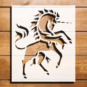 Unicorn Design Stencil for Painting, Plastic Reusable 6x5 Inch