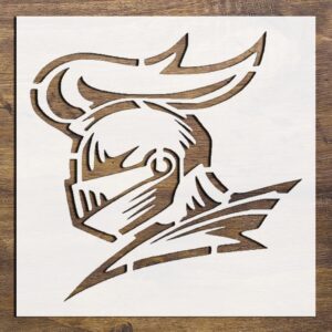 Stencil Knight Helmet, Plastic Reusable