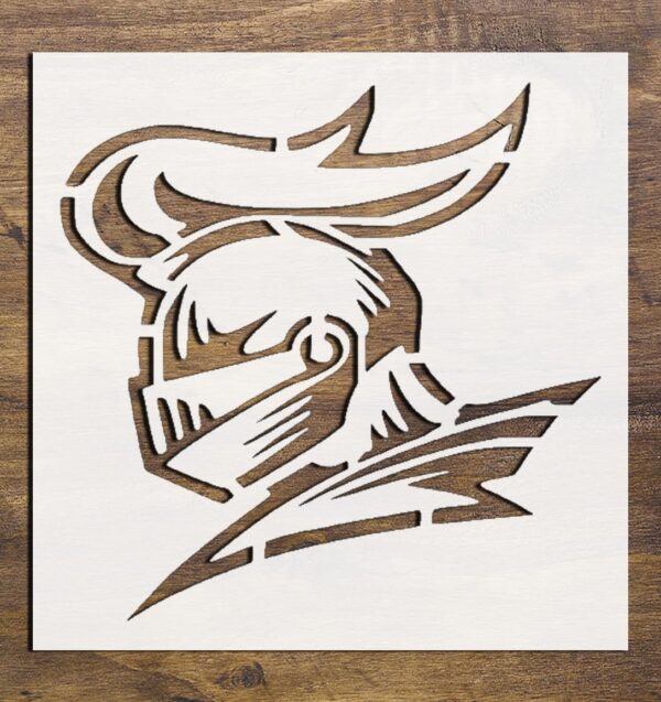Stencil Knight Helmet, Plastic Reusable