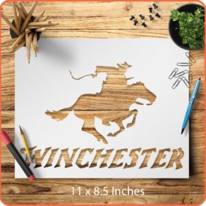 Winchester Rifle Stencil - Reusable for Crafts, Walls, DIY Arts and Crafts Projects - LIONX