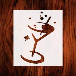 Martini Stencil Drinks, Bar, Wedding, Bachelorette Crafts Material Scrapbooking for DIY Projects and Crafts Airbrush Painting Drawing and More Reusable Stencil STENCILAIR
