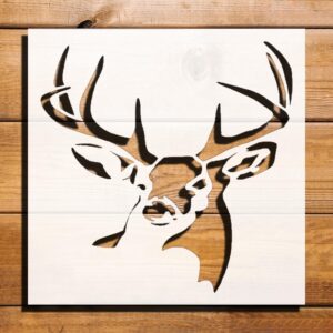Big Deer with Horns Stencil for Painting, Plastic Reusable 5.5" L x 5.5" W – Perfect for DIY Crafts, Home Decor, and Artistic Projects