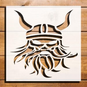 Viking Stencil for Painting, Plastic Reusable, 5.5" L x 5.5" W