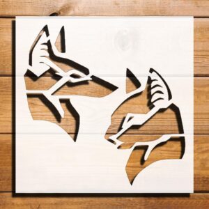 Egyptian Cat and Dog Stencil for Painting - Reusable 5.5" x 5.5" Plastic