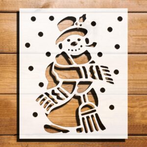 Snowman Stencil for Painting, Plastic Reusable 6" L x 5" W – Ideal for Holiday Crafts, Home Decor, and Artistic Projects