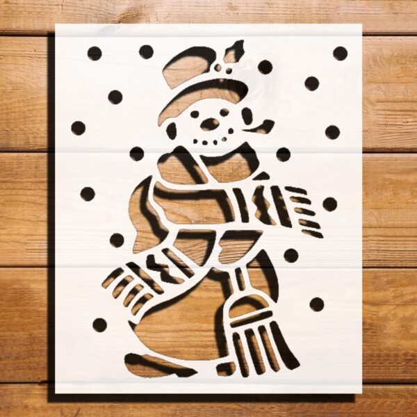 Snowman Stencil for Painting, Plastic Reusable 6" L x 5" W – Ideal for Holiday Crafts, Home Decor, and Artistic Projects