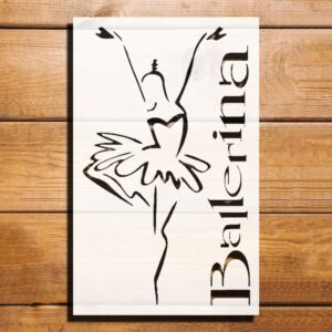 Ballerina Stencil for Paint, Plastic Reusable 8x5 inches for DIY Projects