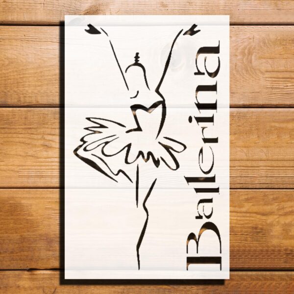 Ballerina Stencil for Paint, Plastic Reusable 8x5 inches for DIY Projects