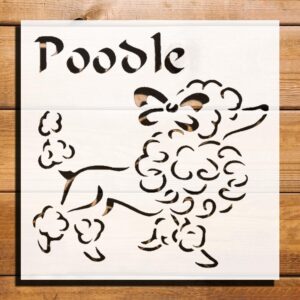 Poodle Dog Sign Stencil for Painting – Plastic Reusable 5.5" L x 5.5" W