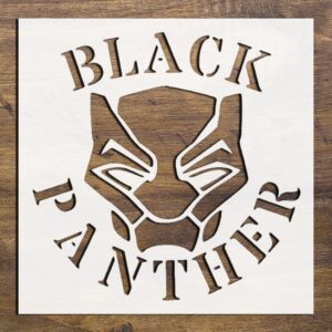 Dynamic Black Panther Stencil – Reusable Plastic Template for DIY Crafts, Wall Art, Painting, and Drawing Projects