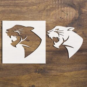 Carolina Panther 8 inches Stencil Template Mylar for DIY Projects and Crafts Airbrush Painting Drawing and More Reusable Stencil STENCILAIR