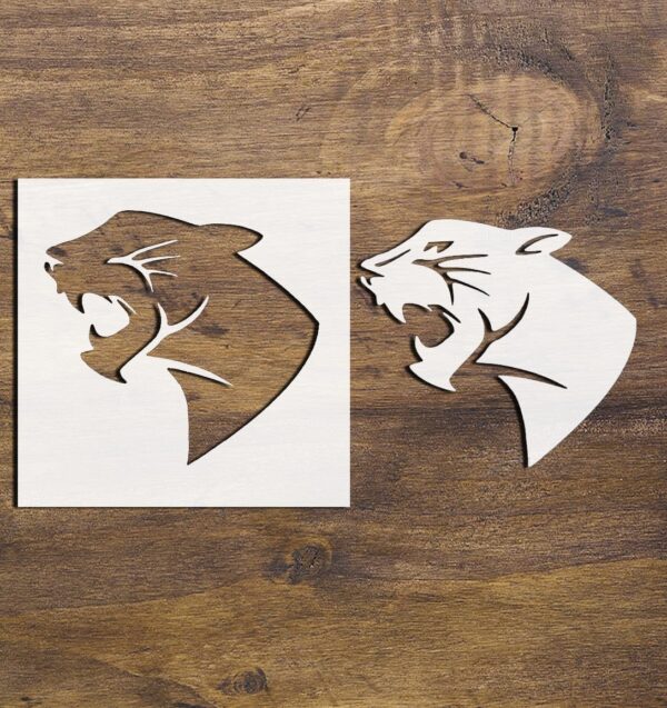 Carolina Panther 8 inches Stencil Template Mylar for DIY Projects and Crafts Airbrush Painting Drawing and More Reusable Stencil STENCILAIR
