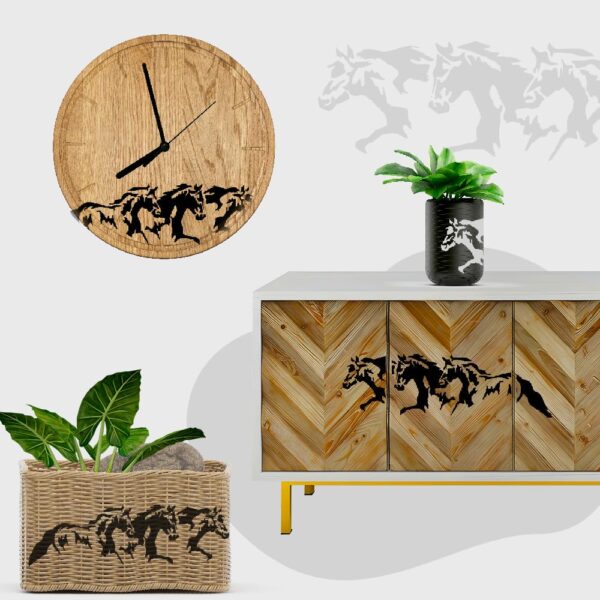 Three Horses Running Stencil – Reusable Template for Painting, Home Decor, Crafts, and DIY Projects - Image 3