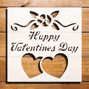 Happy Love Day Design Stencil for Painting, Plastic Reusable 5.5"x5.5" – Ideal for Valentine's Day Crafts, DIY Projects, and Romantic Decor