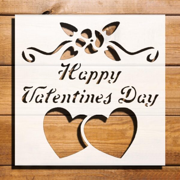 Happy Love Day Design Stencil for Painting, Plastic Reusable 5.5"x5.5" – Ideal for Valentine's Day Crafts, DIY Projects, and Romantic Decor