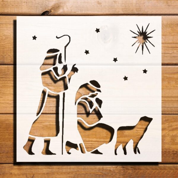 Shepherds Plastic Reusable 5.5x5.5 Stencil for Painting, Airbrush, Scrapbooking, Art, DIY Crafts, Decorative