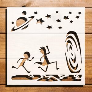Space Star Jupiter Teleport Stencil for Painting – Plastic Reusable 5.5" L x 5.5" W