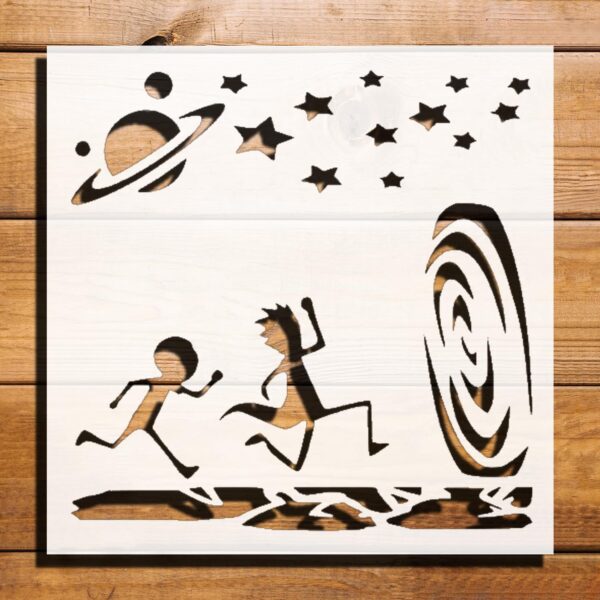 Space Star Jupiter Teleport Stencil for Painting – Plastic Reusable 5.5" L x 5.5" W
