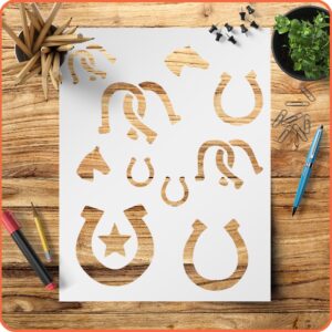 Horseshoe Stencil Template – Reusable for Crafts, Walls, and DIY Arts and Crafts Projects