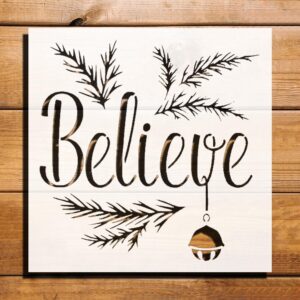 Believe Stencil for Painting, Plastic Reusable 5.5x5.5 inches – Perfect for DIY Crafts, Home Decor, and Inspirational Projects