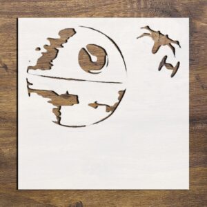 Galactic Saga Custom Cut Stencil - Unleash Your Galactic Creativity - for DIY Art, Crafts, Wall Decor - Reusable Space Theme Stencil for Drawing, Painting, and Craft Projects