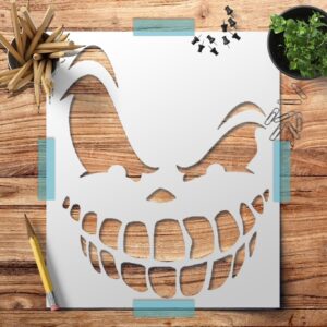 Skull Reusable Sturdy Stencil Skulls, Halloween, Crafts, Scrapbooking, Airbrushing, Decorating Rooms 8" x 10.5 Sheet - Versatile, Durable Art and Craft