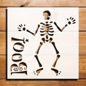 Skeleton Bones Stencil for Painting, Plastic Reusable 5.5" L x 5.5" W – Ideal for DIY Crafts, Halloween Decorations