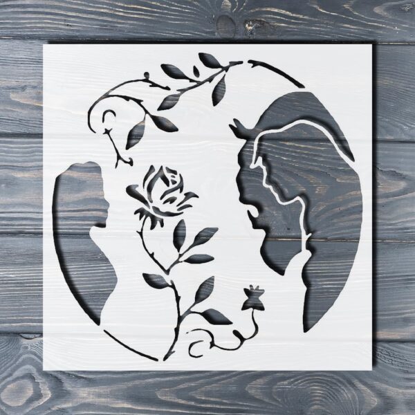 Princess Beauty & Beast Stencil – Reusable Plastic Stencil for DIY Crafts, Painting on Wood, Walls, Fabric & Home Decor - Image 4