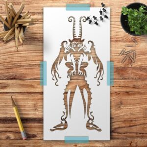 Fantasy Creature Stencil – Reusable Laser-Cut Mylar Template for Painting on Wood, Canvas, Walls, and DIY Art Projects
