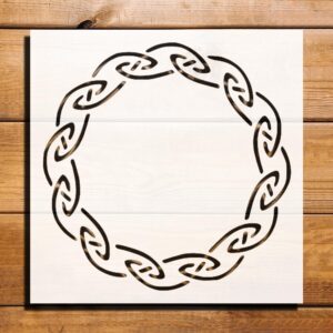 Celtic Ring Pattern Stencil for Painting on Walls, Wood, and Canvas - Reusable Plastic Template for DIY Crafts, Art Supplies, and Scrapbooking - 5.5"x5.5"