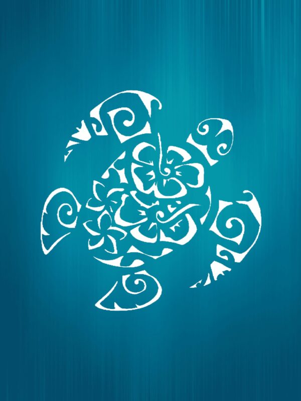 Custom Nautical Tiki Turtle Flower Stencil - , Personalized Reusable Plastic Stencil for DIY Oceanic Creations - Image 2