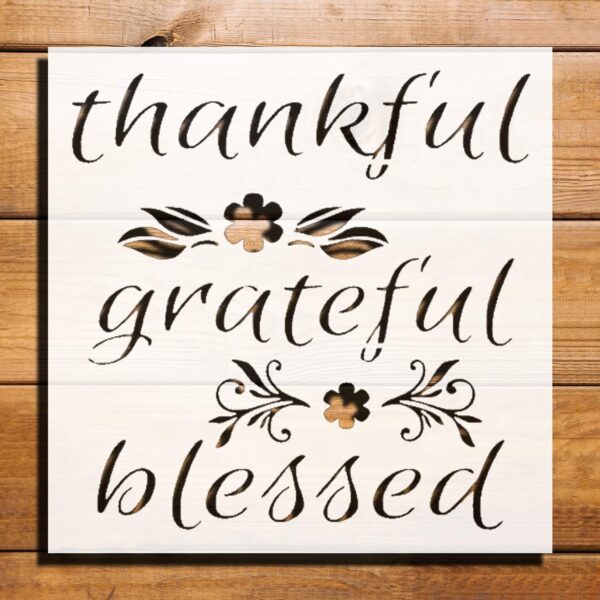 Sign of Gratitude Stencil for Painting on Walls, Wood, and Canvas - Reusable Plastic Template for DIY Crafts and Decor - 5.5"x 5.5"