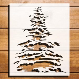Christmas Tree Stencil for Painting, Plastic Reusable 12" L x 8" W – Ideal for Holiday Crafts, Seasonal Art Projects, and Home Decor