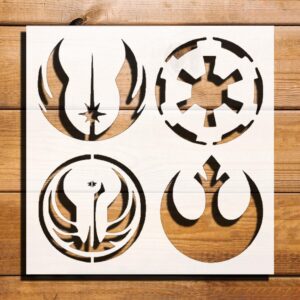 Stars Cosmos Signs Stencil for Painting– Plastic Reusable 5.5x5.5 inch