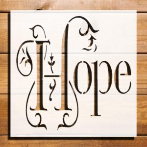 Hope Sign Stencil for Painting, Plastic Reusable 5.5" L x 5.5" W – Ideal for DIY Crafts, Home Decor