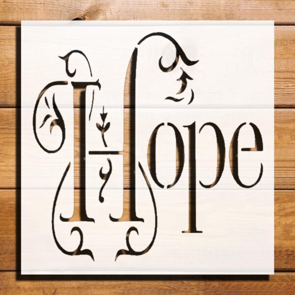 Hope Sign Stencil for Painting, Plastic Reusable 5.5" L x 5.5" W – Ideal for DIY Crafts, Home Decor