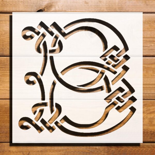 Celtic Initial B Design Stencil for Painting, Plastic Reusable 5.5" L x 5.5" W – Ideal for Personalization, DIY Crafts, and Creative Projects
