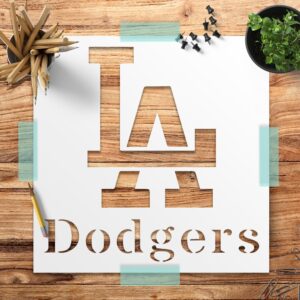 Custom Cut Dodgers Baseball Stencil - Art Supplies for DIY, Scrapbooking, and Wall Painting - Durable Plastic Material STENCILAIR