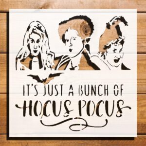 Hocus Pocus Bat Stencil for Painting, Plastic Reusable 8" L x 8" W – Ideal for Halloween Crafts, Spooky Decorations, and DIY Projects