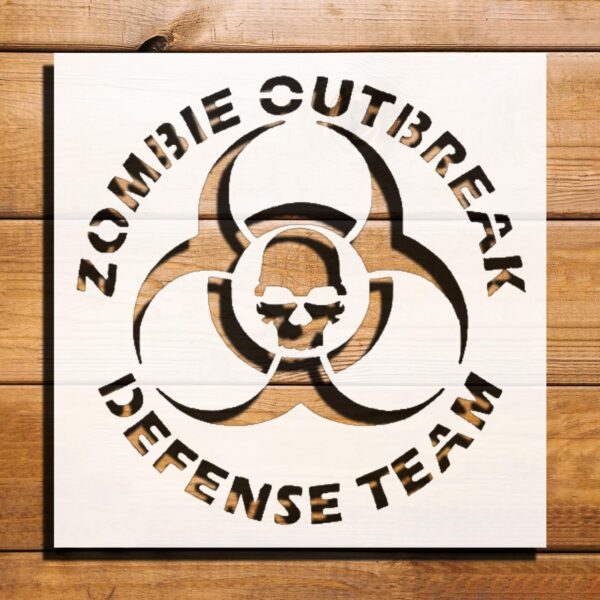 Zombie Sign Epidemic Stencil for Painting, Plastic Reusable 5.5" L x 5.5" W – Ideal for Halloween Decor, DIY Crafts, and Themed Projects