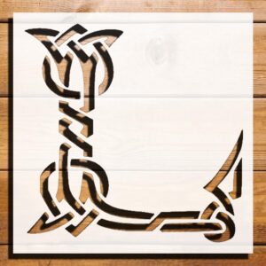 Celtic Initial L Design Stencil for Painting, Plastic Reusable 5.5x5.5 inch – Perfect for Craft Projects, Personalized Gifts, and DIY Decorations