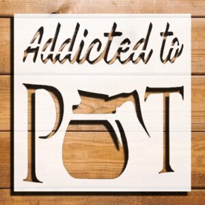 Addicted Stencil for Painting - Reusable 5.5x5.5 Inch Plastic Craft Template