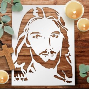 Jesus Christ Face Christmas - Stencil Template Reusable for Painting on Walls, Wood, Glass, Scarpbooking, Arts and Crafts, DIY - LIONX
