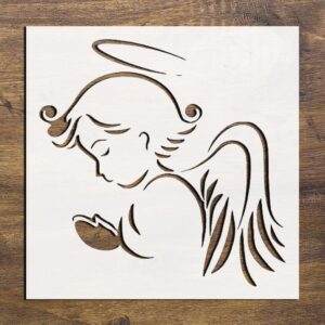Angel Logo Stencil Arts and Crafts Material Scrapbooking for Airbrush Painting Drawing and More Reusable Stencil STENCILAIR