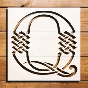 Celtic Initial Q Design Stencil for Painting, Plastic Reusable 5.5x5.5 Inch
