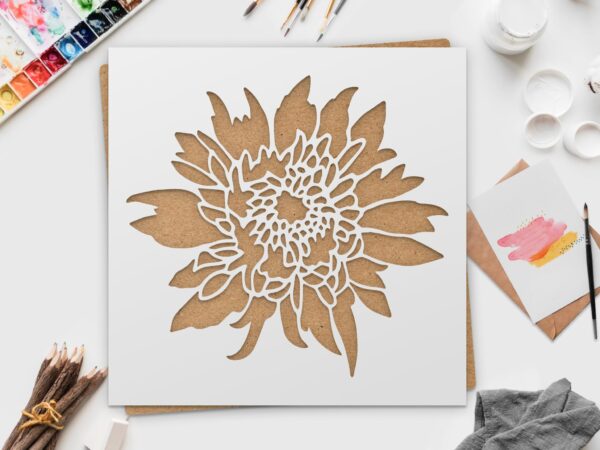 Aster Flower Stencil, , Reusable Large Design for Wall Art, Painting on Wood, Canvas, Paper, & Fabric LIONX