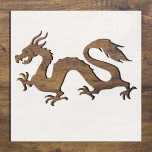 Chinese Dragon Stencil for Painting, Reusable Plastic Template – Ideal for DIY Crafts, Art Projects, and Home Decor