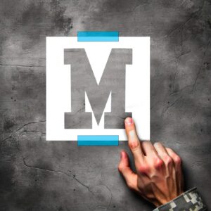 Block Letter “M” Stencil – Reusable Alphabet Template for Painting on Wood, Walls, Fabric, Paper & DIY Monogram or Sign Projects