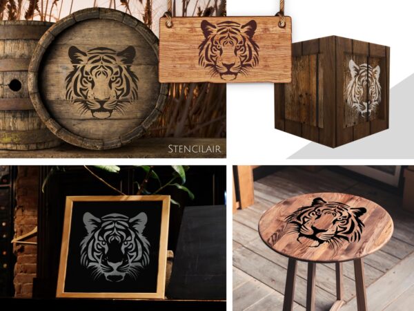 Tiger Head Stencil - Reusable Stencils for Painting - DIY Tiger Head Crafts and Decor - Image 2